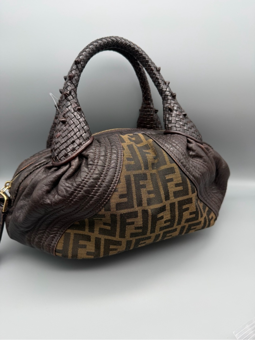 Fendi Mini Spy Bag - Brown Zucca Canvas & Leather Top-Handle Bag